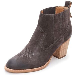 Dolce Vita Jones Grey Suede Western Ankle Boots